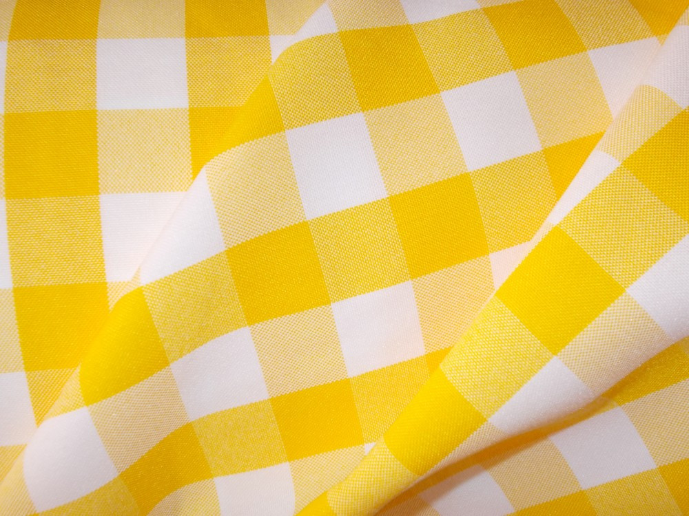 Abrosz 140x140cm kockás pamutvászon - Sárga